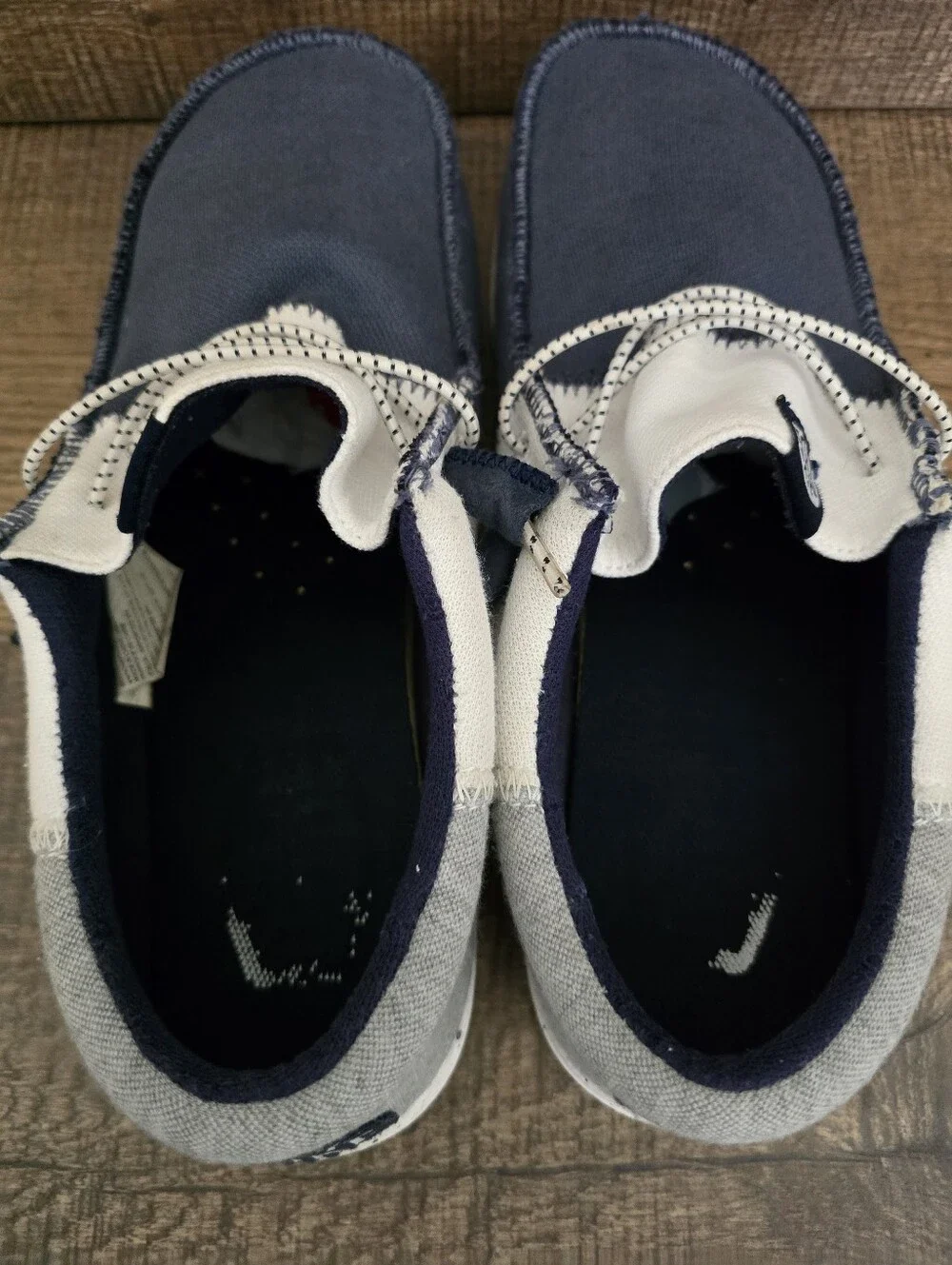 Hey Dude Wally Tri Varsity Men’s Sport Slip-on Shoe - Navy/Grey M10